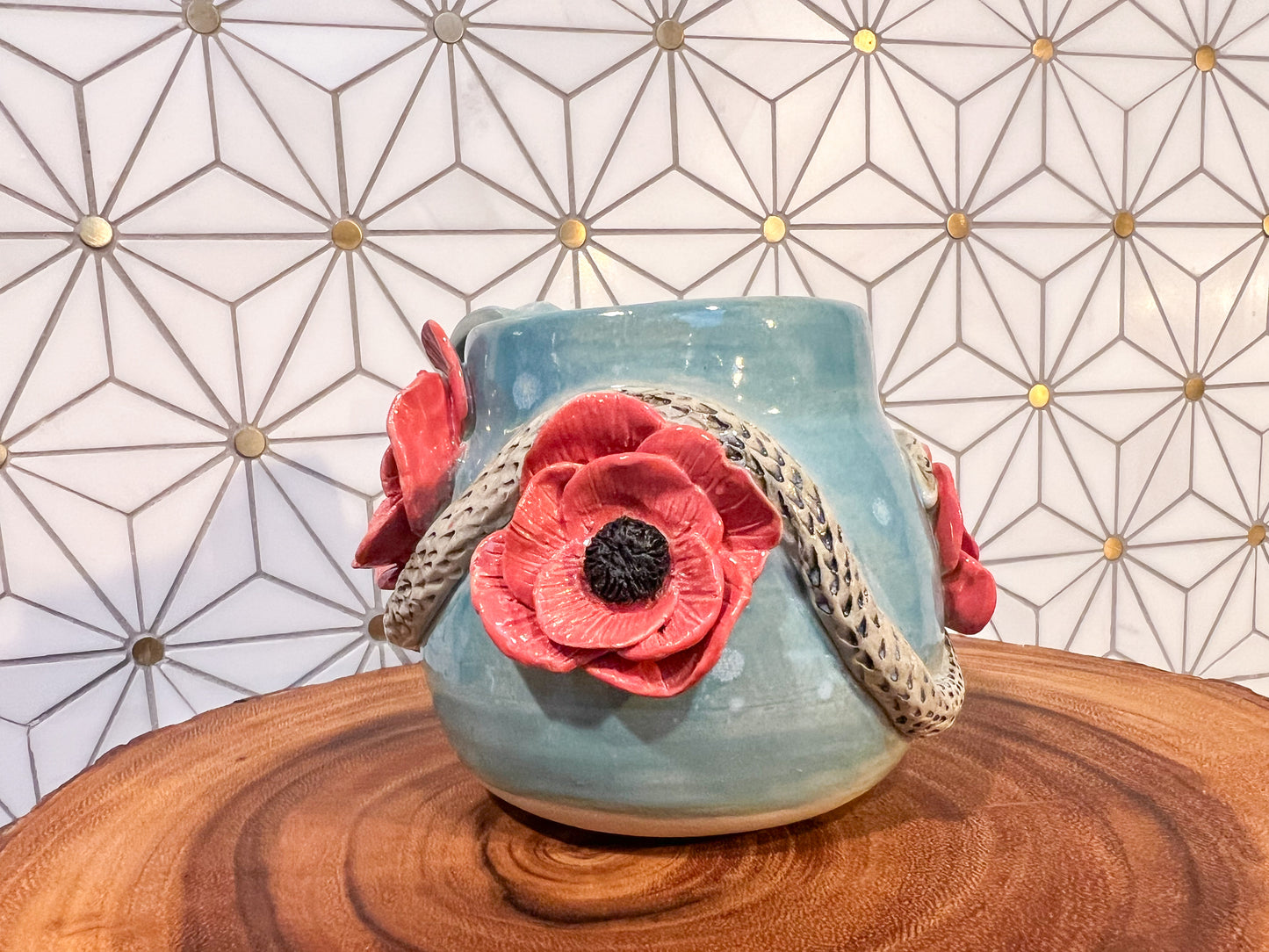 Snake and Poppy Mug