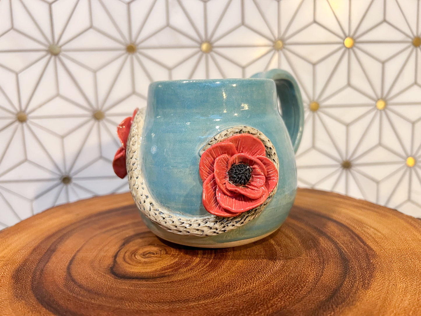 Snake and Poppy Mug