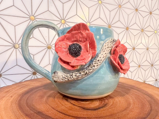 Snake and Poppy Mug